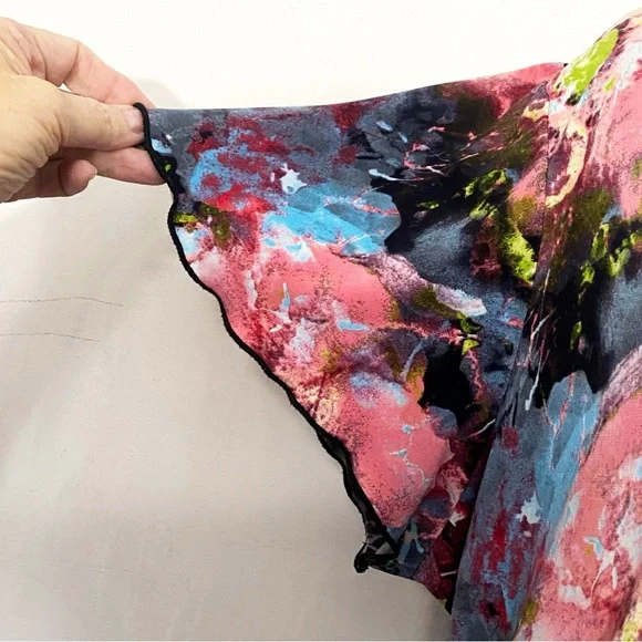 Notations Woman Multicolor Floral 2 pc. look Beaded Accent Knit Top 3X - Picture 3 of 9